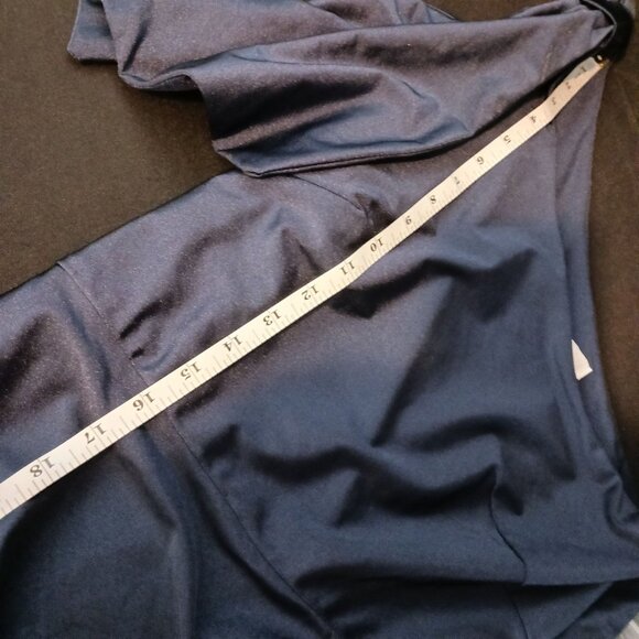 NEW Cynthia & Sahar Zaara One-Shoulder‎ Stretch Satin Dress Midnight Navy Blue M - Picture 10 of 11